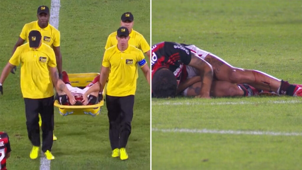 Preocupante: Ayrton Lucas sofre grave ferimento na perna, sai chorando e preocupa torcedores do Flamengo