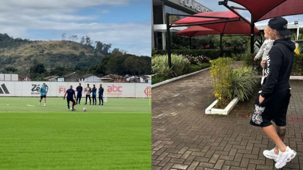 Jogador do Flamengo se antecipa e treina no Ninho do Urubu um dia antes do fim de folga