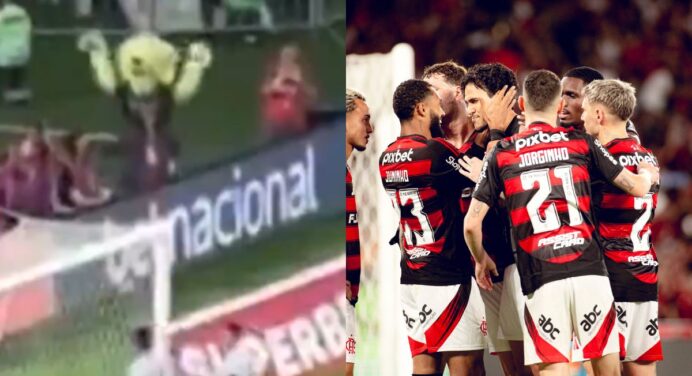 Mascote adversário tem reação ‘inusitada’ após gol de Pedro em jogo do Flamengo x Fluminense; veja vídeo