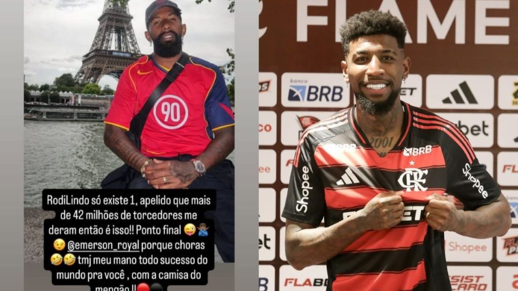 Rodinei e Emerson Royal trocam ‘provocações’ após apresentação de reforço do Flamengo