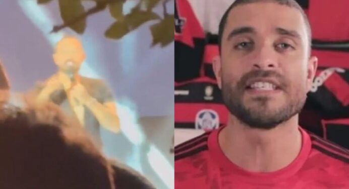 Fã do Flamengo, Diogo Nogueira xinga torcedor do Atlético-MG durante show em Minas Gerais