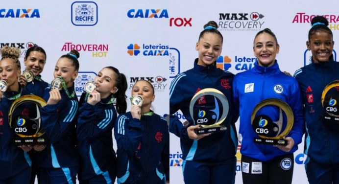 Flamengo é campeão do Brasileiro de Ginástica Artística com show de Flávia Saraiva, medalhista olímpica