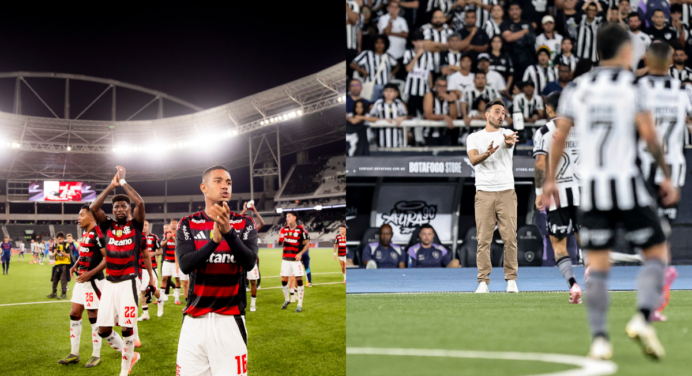 UFC! Jogadores do Flamengo param para assistir briga da torcida do Botafogo e caem na risada