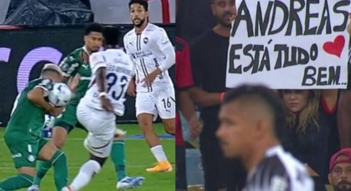 “Tá tudo bem, Andreas”: rubro-negros provocam após jogador do Palmeiras cometer pênalti na Libertadores