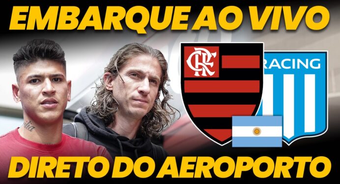 RUMO À ARGENTINA! Assista AO VIVO ao embarque do Flamengo para o jogo contra o Racing, pela Libertadores