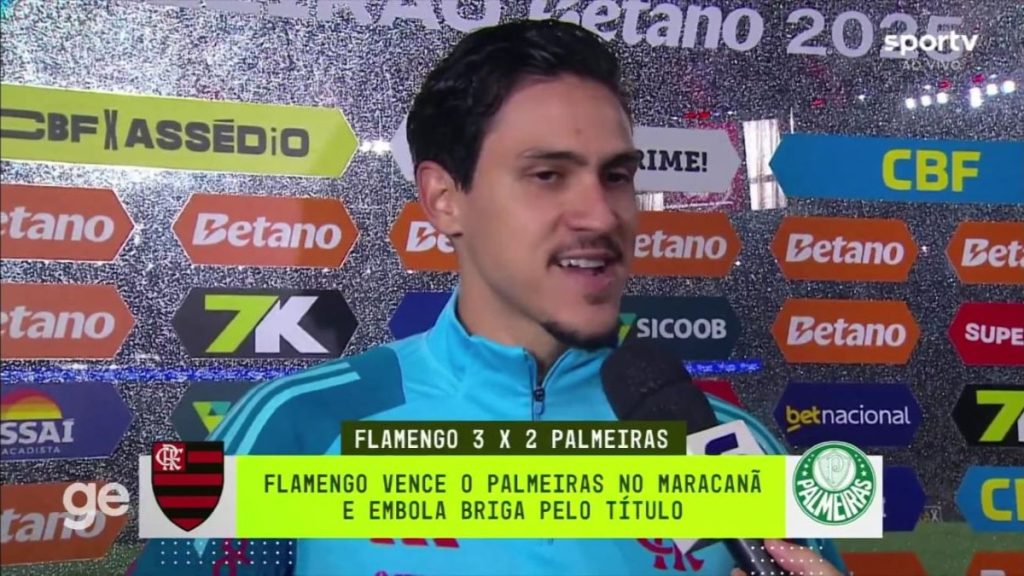 Pedro desabafa após participação em 3 gols em jogo do Flamengo x Palmeiras
