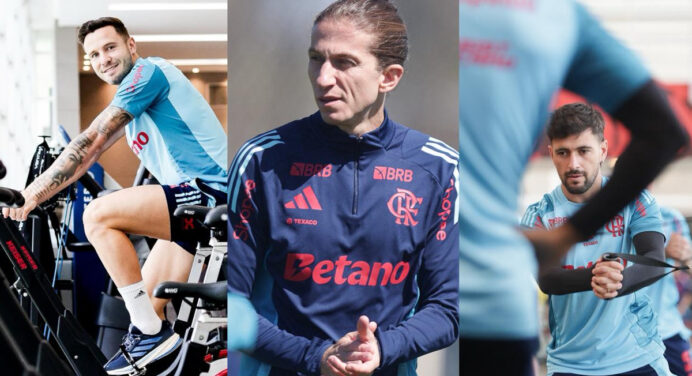 Filipe Luís comanda 3º treino do Flamengo na Data FIFA, o 2º com elenco completo