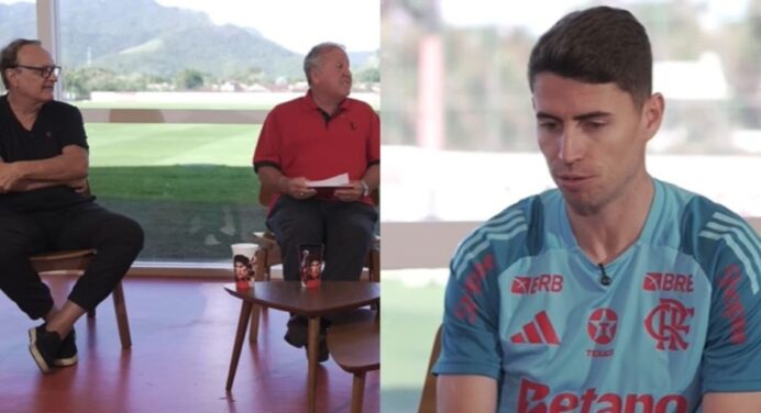Zico deixa Jorginho sem graça, e volante ‘fica no muro’ após pergunta de ídolo do Flamengo