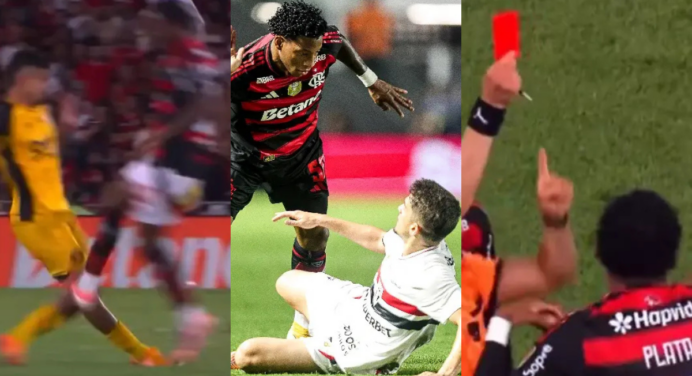 Flamengo termina 3ª jogo seguido com um a menos por expulsão direta