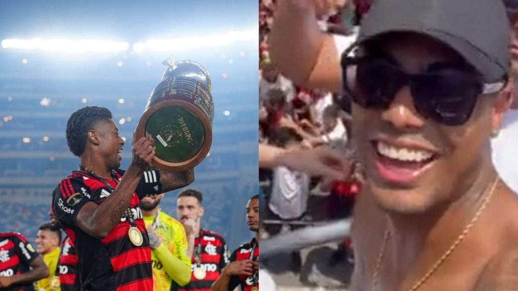 Bruno Henrique dá resposta inusitada em festa do Flamengo e vira meme na internet