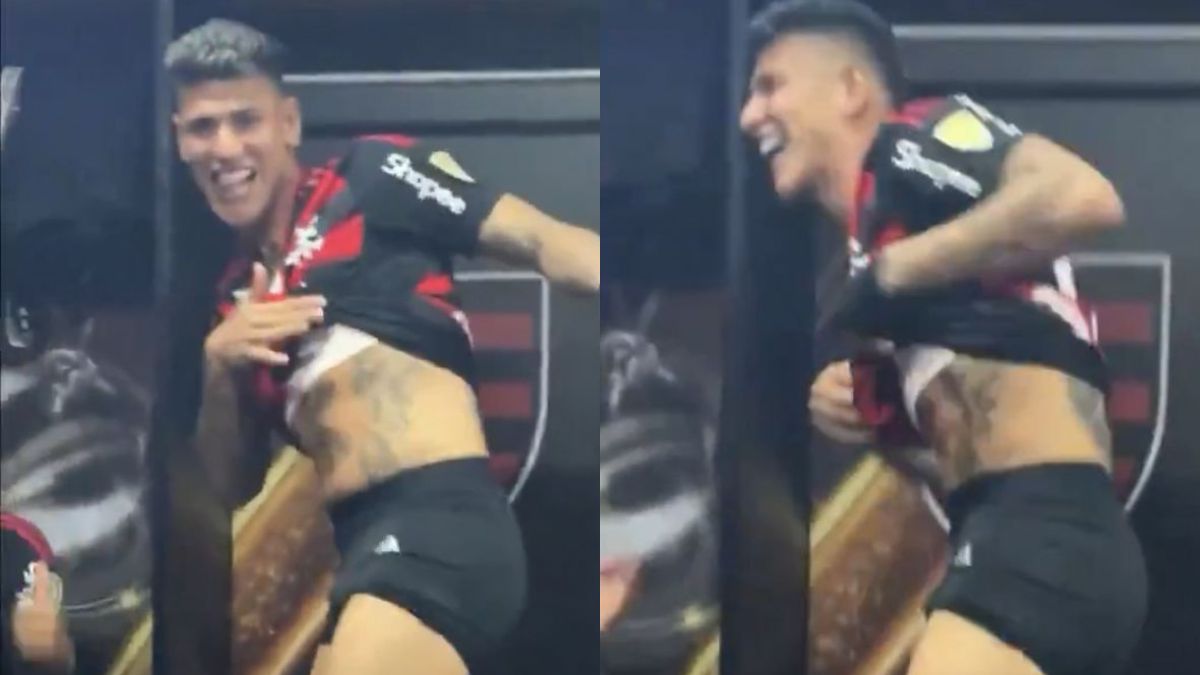 Carrascal surta e faz dança erótica no vestiário após título do Flamengo na Libertadores; veja vídeo | Coluna do Fla