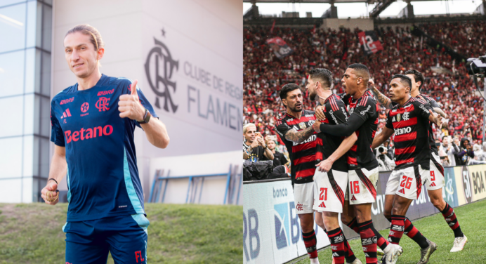Filipe Luís prepara reforço para jogo do Flamengo x Bragantino, pelo Brasileirão