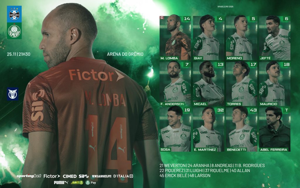 Totalmente reserva! Veja escalação do Palmeiras para jogo contra o Grêmio, pelo Brasileirão