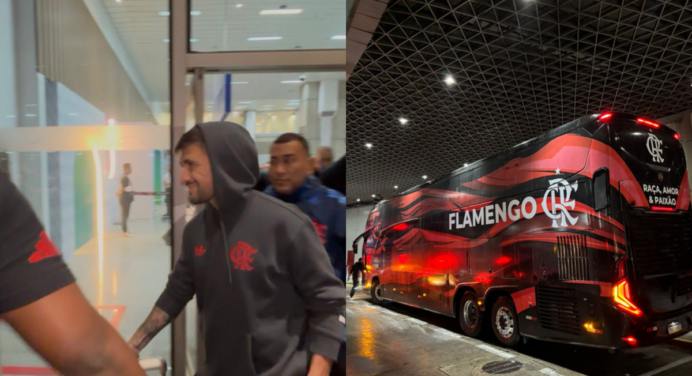 Elenco do Flamengo desembarca no Rio após derrota para o Corinthians na Supercopa do Brasil