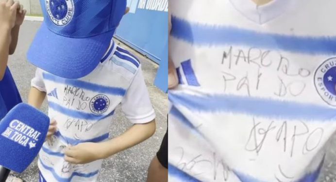 Pai de Gerson vai ao CT do Cruzeiro, distribui autógrafos e dispara: “comprem a…”