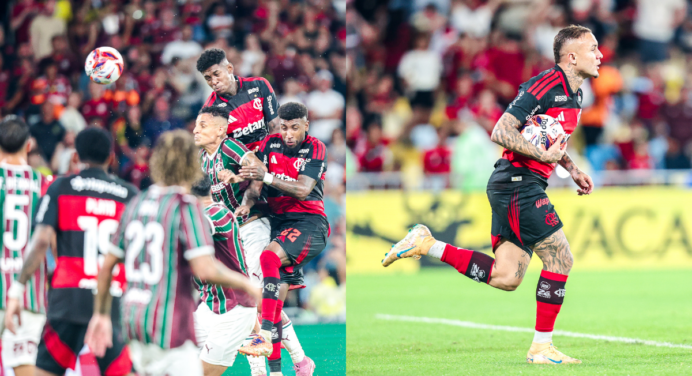 Vídeo | Cebolinha faz gol de cabeça e diminui placar no jogo do Flamengo x Fluminense