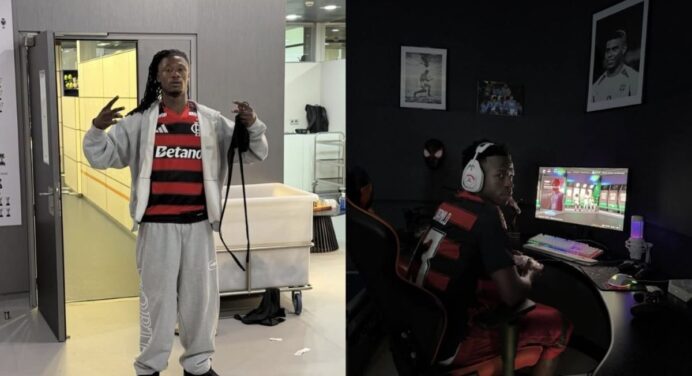 Astro da Seleção Francesa aparece com a camisa do Flamengo em publicação de Vini Jr
