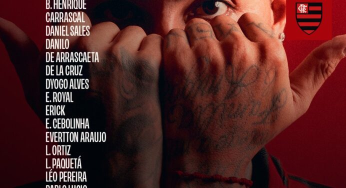 Sem Luiz Araújo, Flamengo divulga relacionados para jogo contra o Vitória, em Salvador