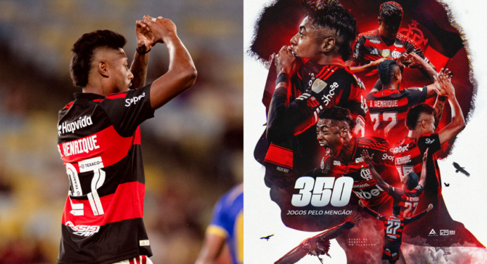 Bruno Henrique se declara ao Flamengo após completar 350 jogos: “Muito amor a essa…”