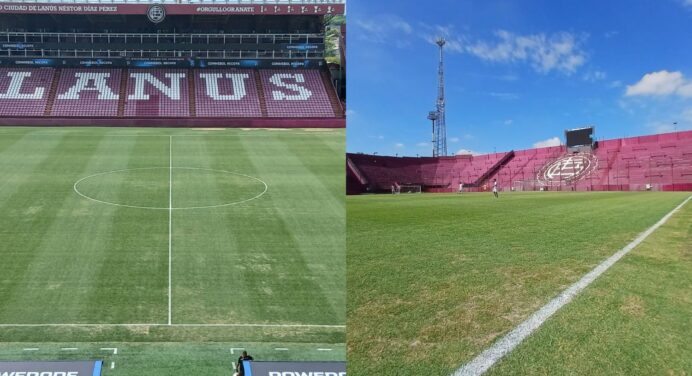 Estádio do Lanús apresenta gramado com condições precárias para jogo contra o Flamengo, pela Recopa