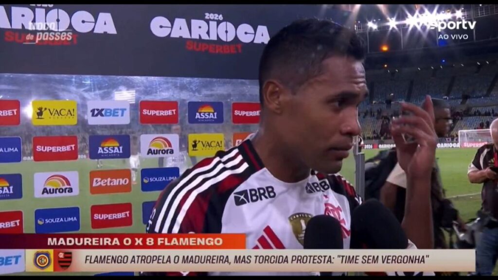 Alex Sandro desabafa após torcedores do Flamengo xingarem o time depois de goleada por 8 a 0 no Madureira