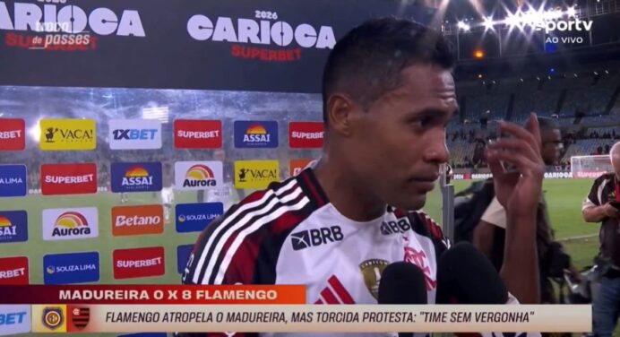 Alex Sandro desabafa após torcedores do Flamengo xingarem o time depois de goleada por 8 a 0 no Madureira