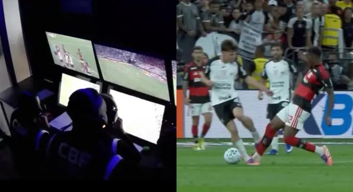 CBF divulga áudio do VAR e escancara divergência após expulsão de Evertton Araújo em jogo do Flamengo x Corinthians