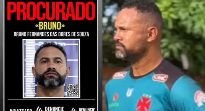 Goleiro Bruno está foragido, e Polícia divulga cartaz em busca de informações