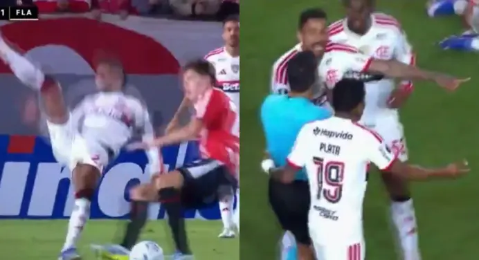 Danilo toma atitude surpreendente com jogador que ‘agrediu’ Bruno Henrique em jogo do Flamengo x Estudiantes