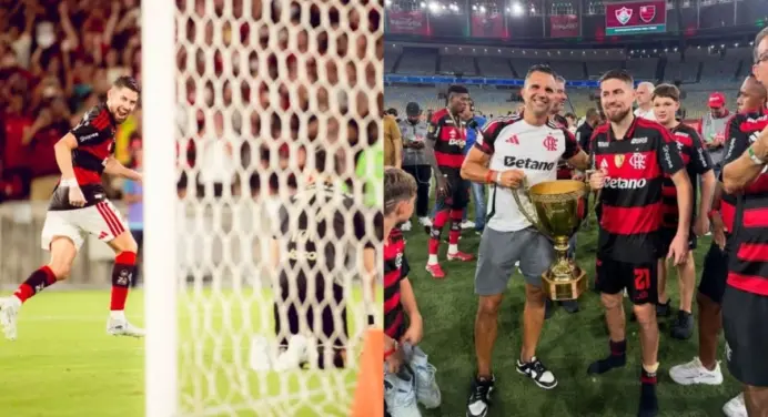 Brazão rebate Jorginho após provocação em pênalti no jogo do Flamengo x Santos