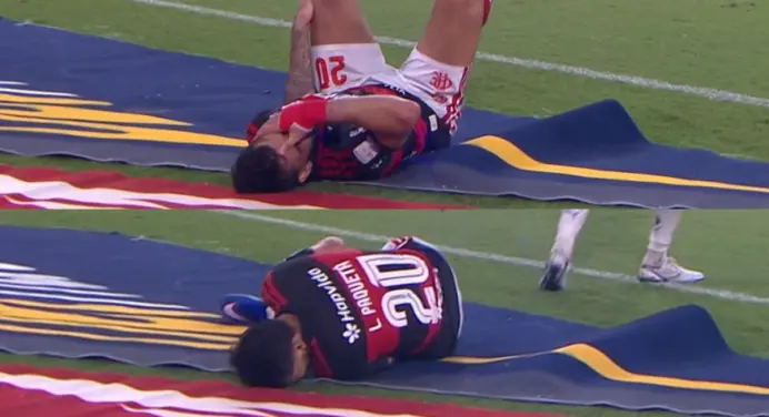 Lucas Paquetá sente dores no joelho esquerdo e preocupa torcedores do Flamengo após vitória contra o Bahia