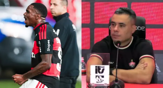 Pesadelo repetido: Vitória sofre novo golaço de volante do Flamengo, para desespero de Jair Ventura