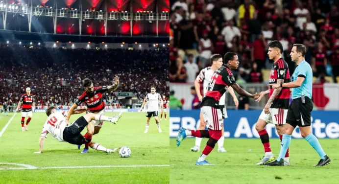 Técnico do Estudiantes ignora 60 minutos de cera e culpa arbitragem por derrota para o Flamengo