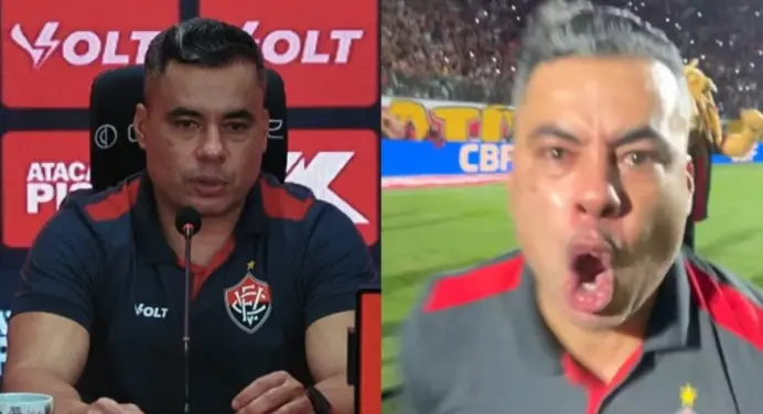 Técnico do Vitória brinca que “envelheceu 15 anos” em jogo com o Flamengo e foge de clichê após prognósticos