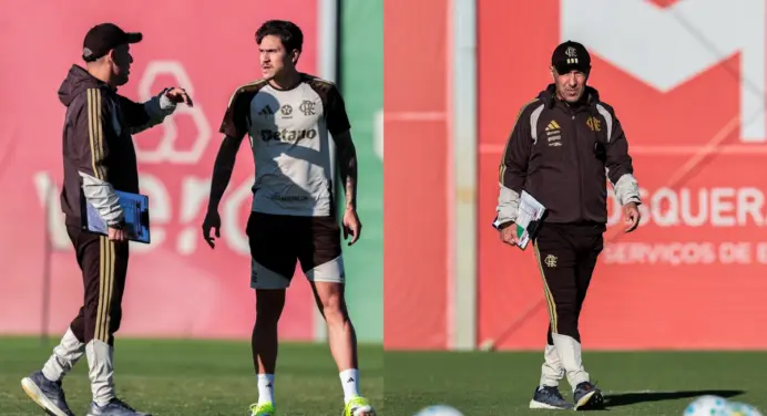 Leonardo Jardim define time titular para jogo do Flamengo x Coritiba em treino desta sexta
