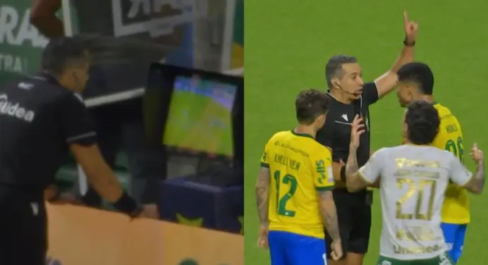 Absurdo! Árbitro anula gol da Chapecoense contra o Palmeiras mesmo após VAR não pedir revisão