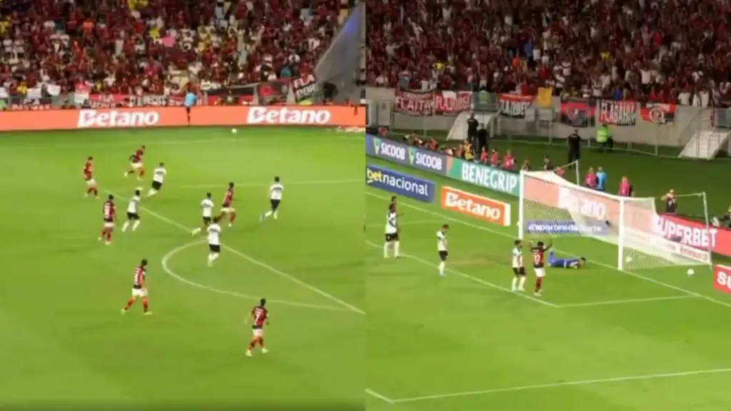 VÍDEO | Samuel Lino tira ‘coelho da cartola’ e faz 3º gol do Flamengo contra o Coritiba