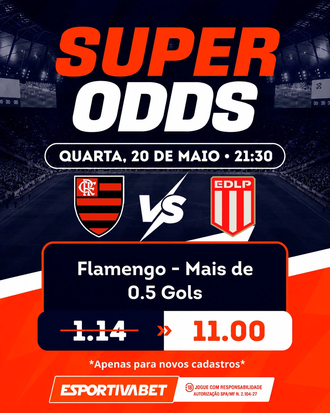 Flamengo x Estudiantes tem superodd na EsportivaBet