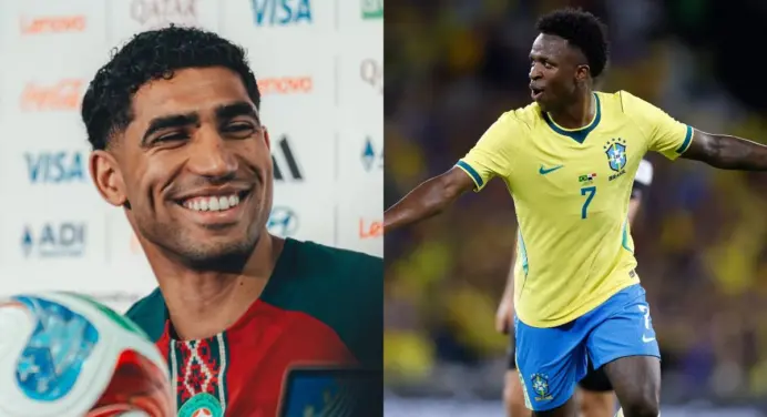 Jogador de Marrocos dá forte declaração sobre Vinicius Jr antes de jogo do Brasil