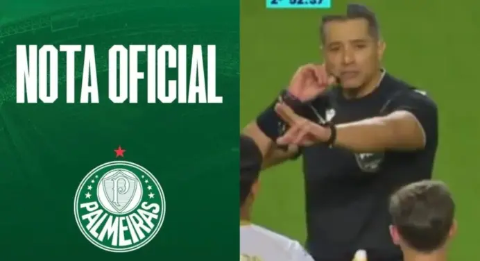Método Palmeiras! Time emite nota reclamando de arbitragem após ser beneficiado em jogo do Brasileirão
