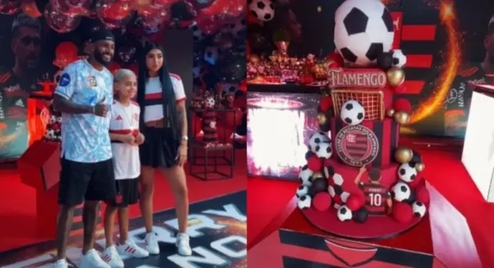 Jogador de time europeu promove festa do Flamengo para filho