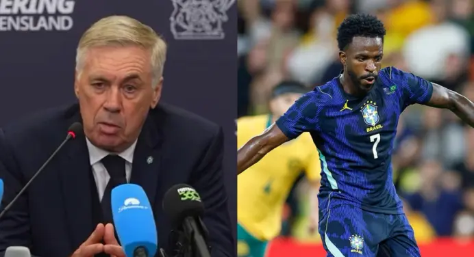 Ancelotti explica critério que definiu Vini Jr. como batedor de pênalti diante da Austrália mesmo com Bruno Guimarães em campo