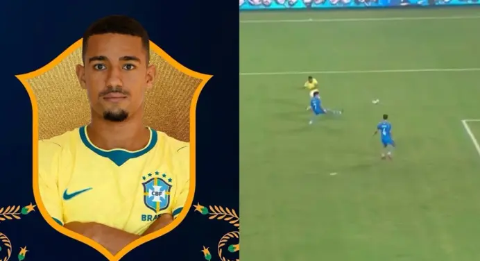 VÍDEO | Samuel Lino, do Flamengo, marca golaço após ‘deixadinha’ de Pedro em jogo do Brasil contra a Índia